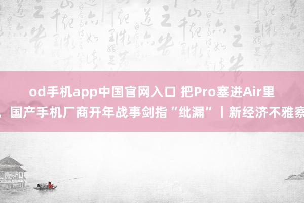 od手机app中国官网入口 把Pro塞进Air里，国产手机厂商开年战事剑指“纰漏”丨新经济不雅察
