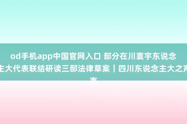 od手机app中国官网入口 部分在川寰宇东说念主大代表联结研读三部法律草案｜四川东说念主大之声