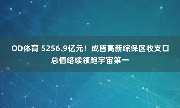 OD体育 5256.9亿元！成皆高新综保区收支口总值络续领跑宇宙第一