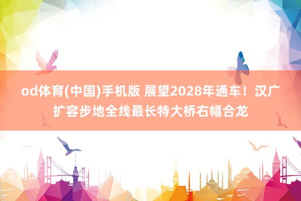 od体育(中国)手机版 展望2028年通车！汉广扩容步地全线最长特大桥右幅合龙