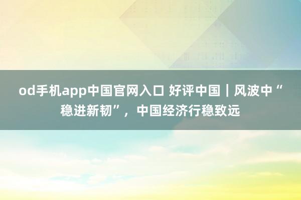 od手机app中国官网入口 好评中国｜风波中“稳进新韧”，中国经济行稳致远