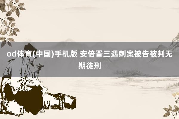 od体育(中国)手机版 安倍晋三遇刺案被告被判无期徒刑
