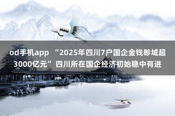 od手机app  “2025年四川7户国企金钱畛域超3000亿元” 四川所在国企经济初始稳中有进
