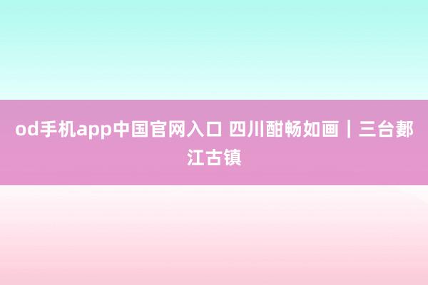 od手机app中国官网入口 四川酣畅如画｜三台郪江古镇