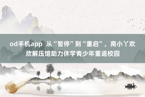 od手机app  从“暂停”到“重启”，南小丫欢欣解压馆助力休学青少年重返校园