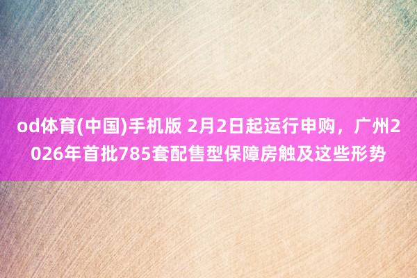 od体育(中国)手机版 2月2日起运行申购，广州2026年首批785套配售型保障房触及这些形势