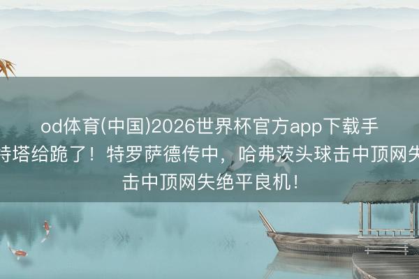 od体育(中国)2026世界杯官方app下载手机版 阿尔特塔给跪了！特罗萨德传中，哈弗茨头球击中顶网失绝平良机！
