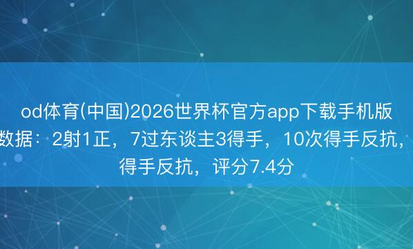 od体育(中国)2026世界杯官方app下载手机版 多库本场数据：2射1正，7过东谈主3得手，10次得手反抗，<a href=