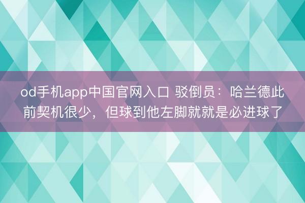 od手机app中国官网入口 驳倒员：哈兰德此前契机很少，但球到他左脚就就是必进球了