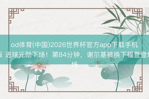 od体育(中国)2026世界杯官方app下载手机版 进球元勋下场！第84分钟，谢尔基被换下福登登场