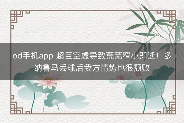 od手机app 超巨空虚导致荒芜窄小即逝！多纳鲁马丢球后我方情势也很颓败