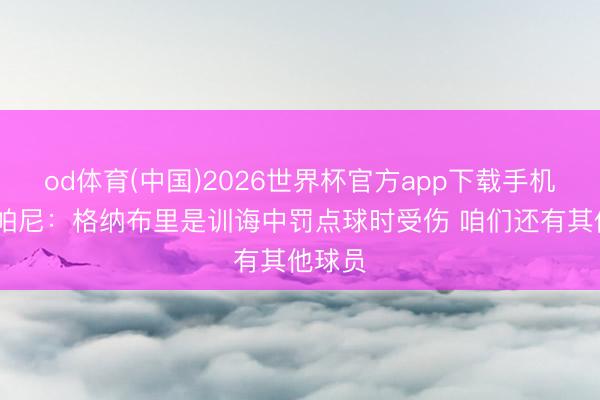 od体育(中国)2026世界杯官方app下载手机版 孔帕尼：格纳布里是训诲中罚点球时受伤 咱们还有其他球员