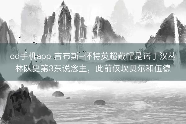 od手机app 吉布斯-怀特英超戴帽是诺丁汉丛林队史第3东说念主，此前仅坎贝尔和伍德