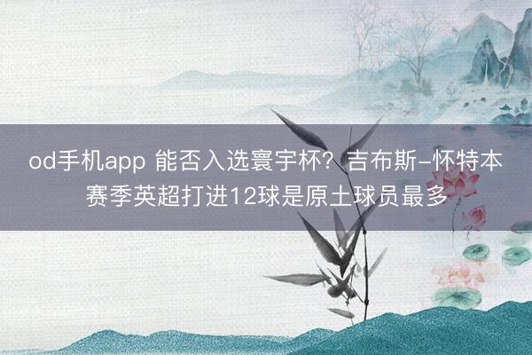 od手机app 能否入选寰宇杯？吉布斯-怀特本赛季英超打进12球是原土球员最多