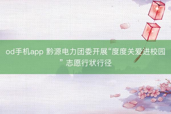 od手机app 黔源电力团委开展“度度关爱进校园” 志愿行状行径