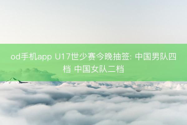 od手机app U17世少赛今晚抽签: 中国男队四档 中国女队二档
