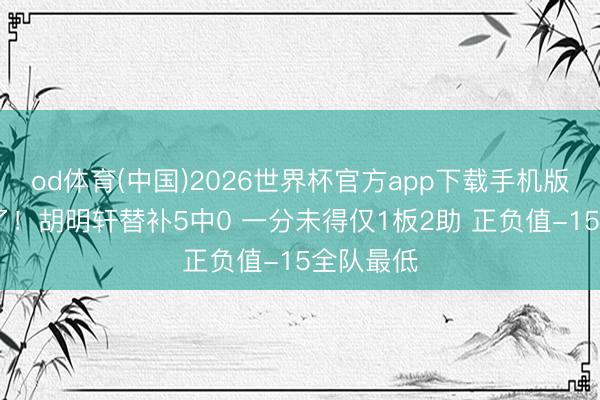 od体育(中国)2026世界杯官方app下载手机版 晦气透了！胡明轩替补5中0 一分未得仅1板2助 正负值-15全队最低