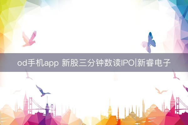 od手机app 新股三分钟数读IPO∣新睿电子