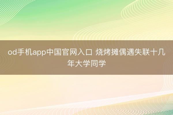 od手机app中国官网入口 烧烤摊偶遇失联十几年大学同学