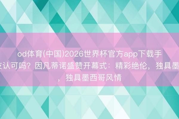 od体育(中国)2026世界杯官方app下载手机版 吧友认可吗?因凡蒂诺盛赞开幕式:精彩绝伦,独具墨西哥风情