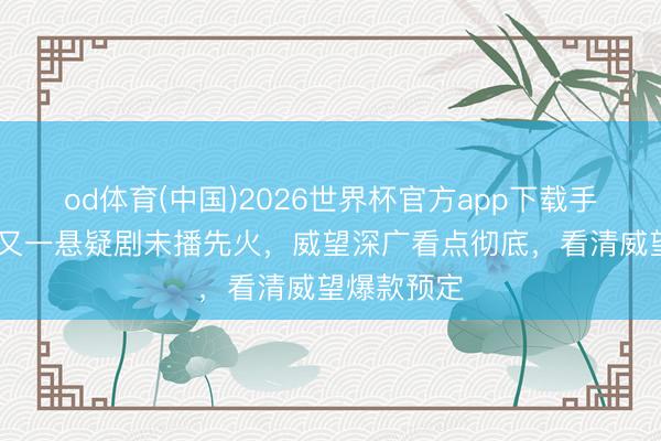od体育(中国)2026世界杯官方app下载手机版 优酷又一悬疑剧未播先火，威望深广看点彻底，看清威望爆款预定