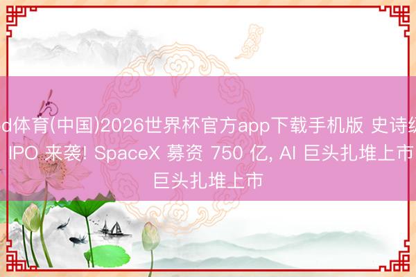 od体育(中国)2026世界杯官方app下载手机版 史诗级 IPO 来袭! SpaceX 募资 750 亿， AI 巨头扎堆上市