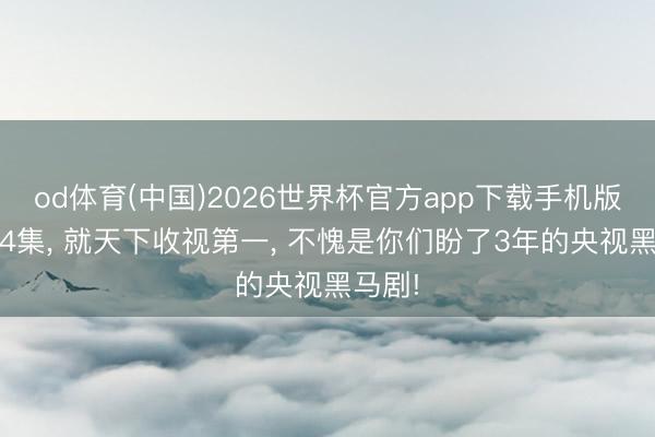 od体育(中国)2026世界杯官方app下载手机版 仅播4集， 就天下收视第一， 不愧是你们盼了3年的央视黑马剧!